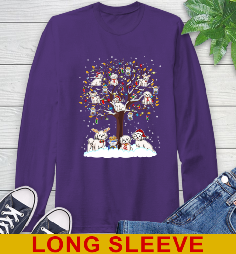Maltese dog pet lover light christmas tree shirt 59
