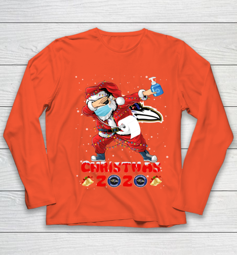 Baltimore Ravens Funny Santa Claus Dabbing Christmas 2020 NFL Youth Long Sleeve 3