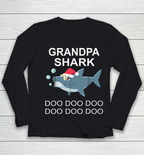 Grandpa Shark Christmas Youth Long Sleeve