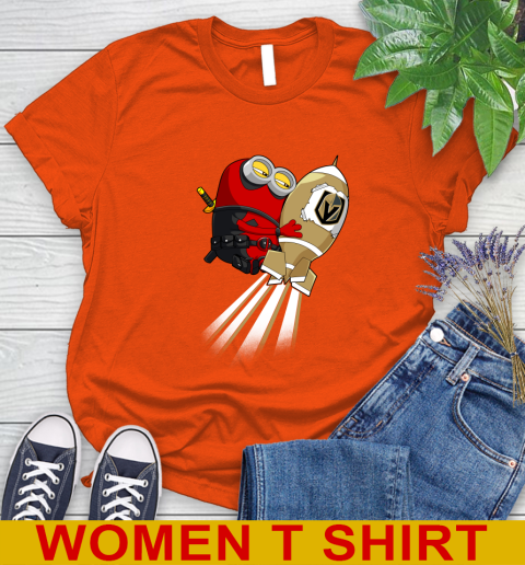 NHL Hockey Vegas Golden Knights Deadpool Minion Marvel Shirt Women's T-Shirt 3