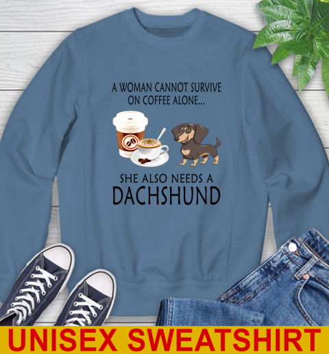 Women cannot survive on coffee alone she also need a DACHSHUND tshirt 29