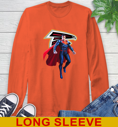NFL Superman DC Sports Football Atlanta Falcons Long Sleeve T-Shirt 5