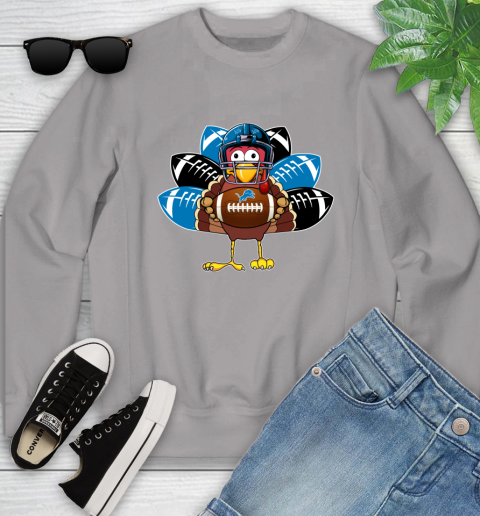 Detroit Lions Turkey Thanksgiving Day Youth Sweatshirt 4