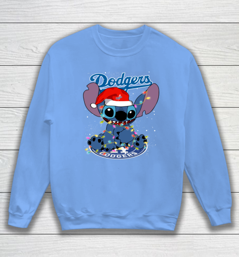 Los Angeles Dodgers MLB noel stitch Baseball Christmas Sweatshirt 7