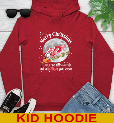 Detroit Red Wings Merry Christmas To All And To Red Wings A Good Season NHL Hockey Sports Youth Hoodie 11