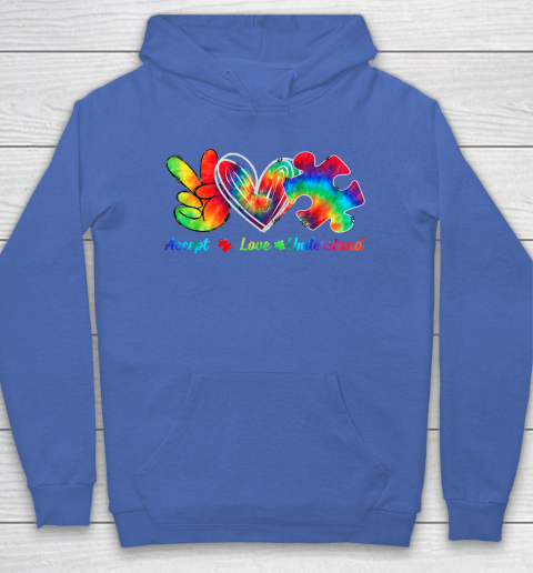 Autism Awareness Accept Understand Love Autism Mom Tie Dye Fitted Hoodie 6