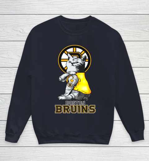 NHL My Cat Loves Boston Bruins Hockey Youth Sweatshirt 2