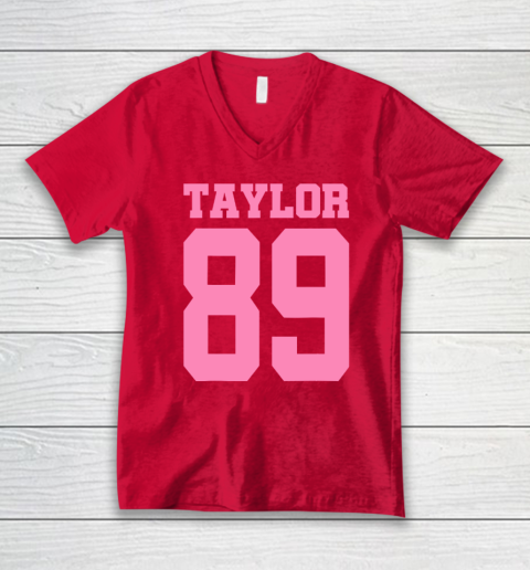 Pink Numbers Taylor 89 V-Neck T-Shirt 5