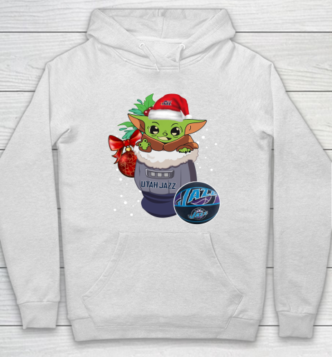 Utah Jazz Christmas Baby Yoda Star Wars Funny Happy NBA Hoodie