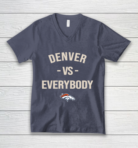 Denver Broncos Vs Everybody V-Neck T-Shirt 7