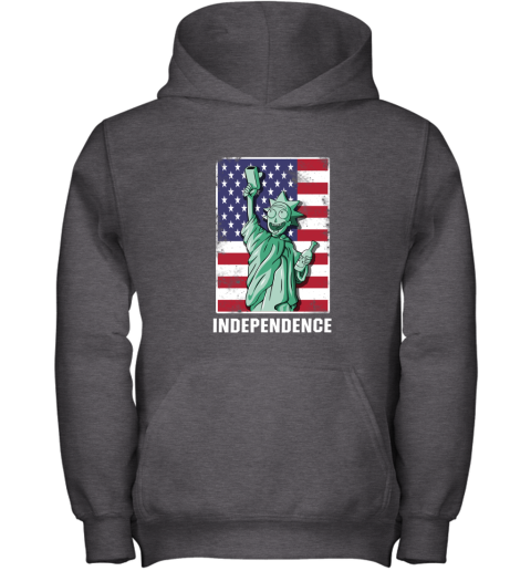 1p3h rick and morty statue of liberty independence day 4th of july shirts youth hoodie 43 front dark heather