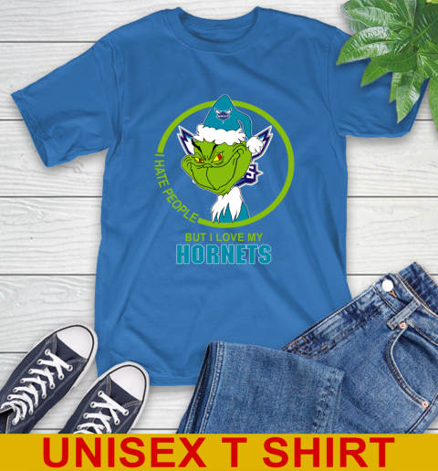 Charlotte Hornets NBA Christmas Grinch I Hate People But I Love My Favorite Basketball Team T-Shirt 9