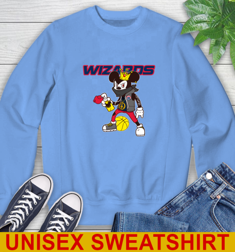 Washington Wizards NBA Basketball Mickey Peace Sign Sports Sweatshirt 11