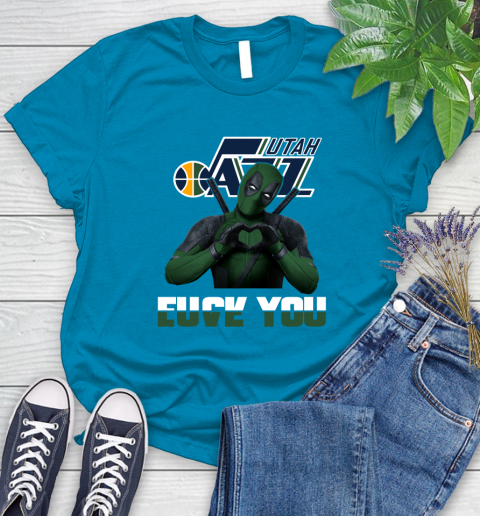 NBA Utah Jazz Deadpool Love You Fuck You Basketball Sports Women's T-Shirt 10