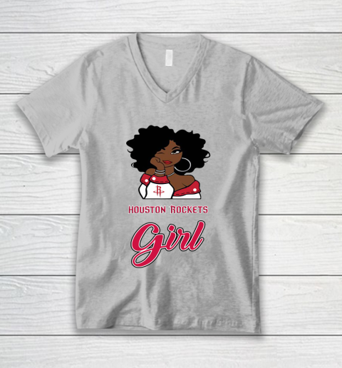 Houston Rockets Girl NBA V-Neck T-Shirt 4