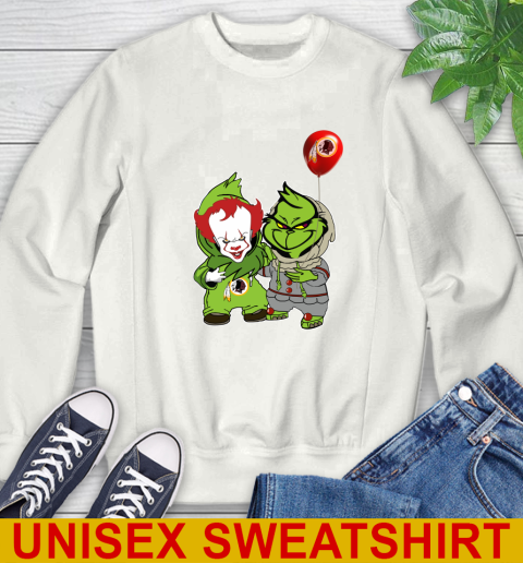 Washington Redskins Baby Pennywise Grinch Christmas NFL Football Sweatshirt