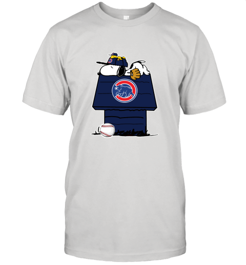 Chicago Cubs Snoopy And Woodstock Resting Together MLB Unisex Jersey Tee