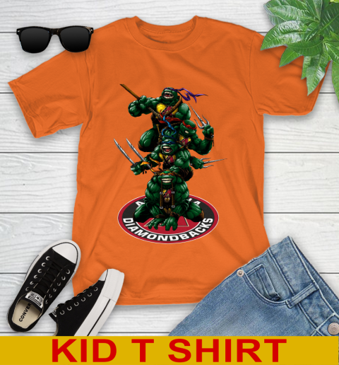 MLB Baseball Arizona Diamondbacks Teenage Mutant Ninja Turtles Shirt Youth T-Shirt 8 MLB Baseball Arizona Diamondbacks Teenage Mutant Ninja Turtles Shirt Youth T-Shirt - Image 8