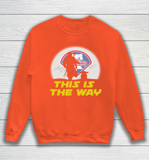 Philadelphia Phillies MLB Baseball Star Wars Yoda And Mandalorian This Is The Way Sweatshirt 3