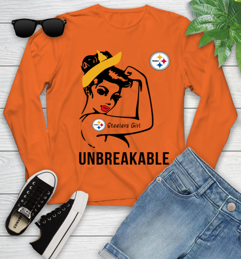 NFL Pittsburgh Steelers Girl Unbreakable Football Sports Youth Long Sleeve 2