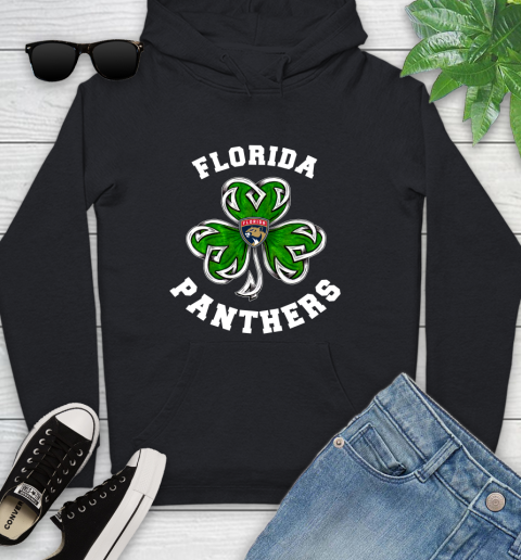 NHL Florida Panthers Three Leaf Clover St Patrick's Day Hockey Sports Youth Hoodie