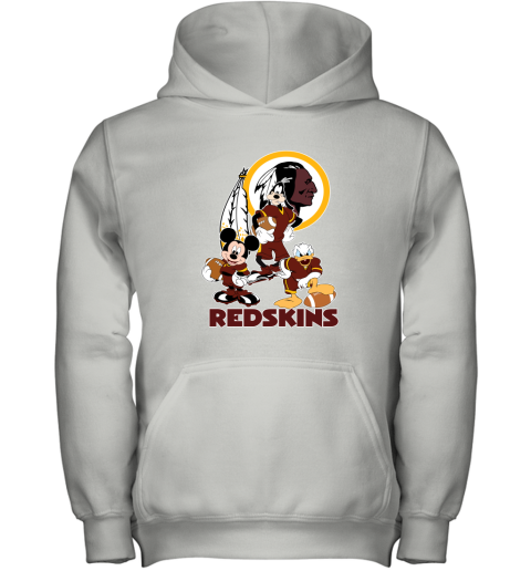 Mickey Donald Goofy The Three Washington Redskins Football Youth Hoodie