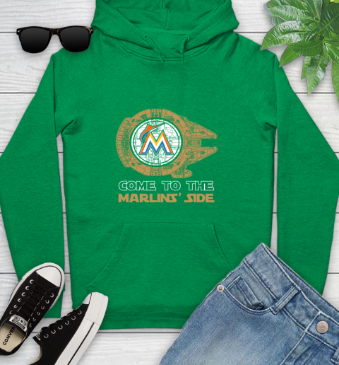 MLB Come To The Miami Marlins Side Star Wars Baseball Sports Youth Hoodie 9