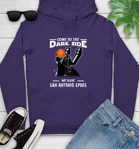 NBA Come To The Dark Side We Have San Antonio Spurs Star Wars Darth Vader Basketball Youth Hoodie 5