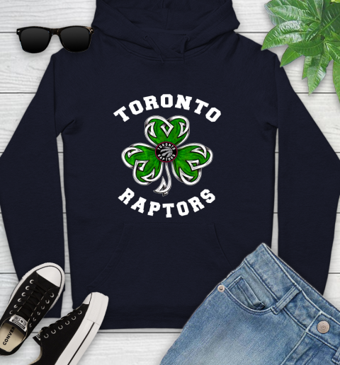NBA Toronto Raptors Three Leaf Clover St Patrick's Day Basketball Sports Youth Hoodie 3