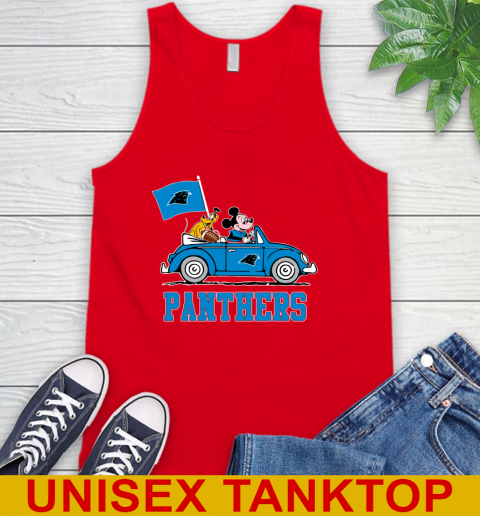NFL Football Carolina Panthers Pluto Mickey Driving Disney Shirt Tank Top 6