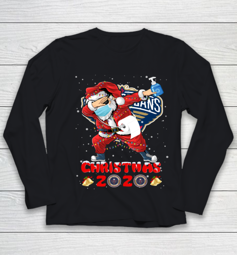 New Orleans Pelicans Funny Santa Claus Dabbing Christmas 2020 NBA Youth Long Sleeve