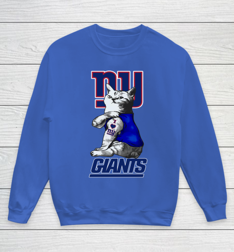 NFL Football My Cat Loves New York Giants Youth Sweatshirt 6
