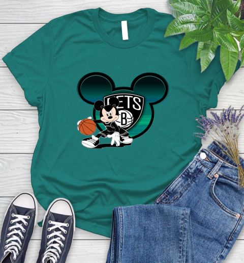 NBA Brooklyn Nets Mickey Mouse Disney Basketball Women's T-Shirt 12