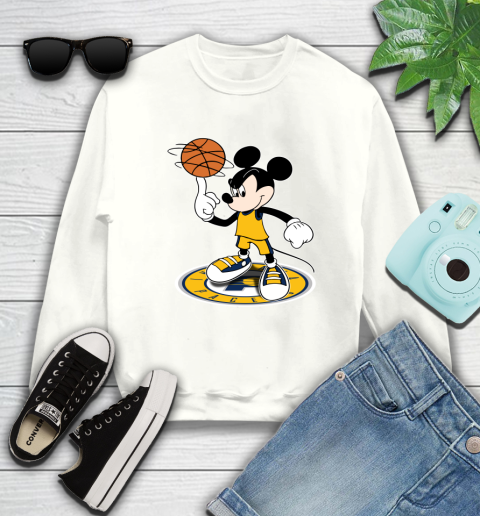 NBA Basketball Indiana Pacers Cheerful Mickey Disney Shirt Sweatshirt 2