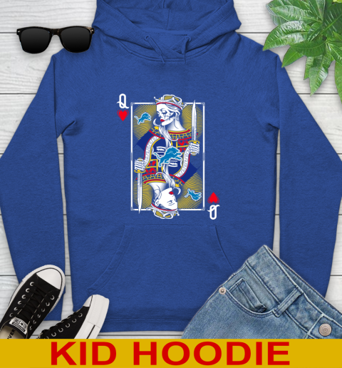 NFL Football Detroit Lions The Queen Of Hearts Card Shirt Youth Hoodie 10