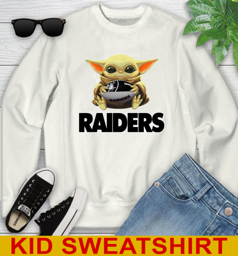 NFL Football Oakland Raiders Baby Yoda Star Wars Shirt Youth Sweatshirt