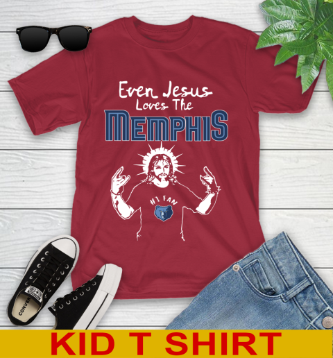 Memphis Grizzlies NBA Basketball Even Jesus Loves The Memphis Shirt Youth T-Shirt 12