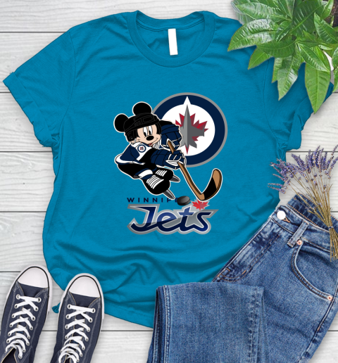 NHL Winnipeg Jets Mickey Mouse Disney Hockey T Shirt Women's T-Shirt 7