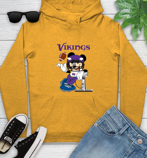 NFL Minnesota Vikings Mickey Mouse Disney Super Bowl Football T Shirt Youth Hoodie 3