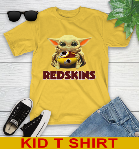 NFL Football Washington Redskins Baby Yoda Star Wars Shirt Youth T-Shirt 8