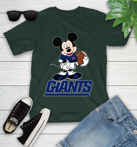 NFL Football New York Giants Cheerful Mickey Mouse Shirt Youth T-Shirt 5