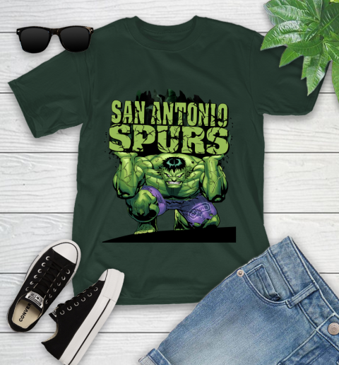 San Antonio Spurs NBA Basketball Incredible Hulk Marvel Avengers Sports Youth T-Shirt 5