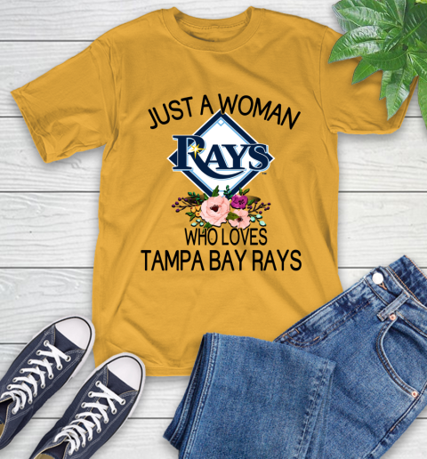 MLB Just A Woman Who Loves Tampa Bay Rays Baseball Sports T-Shirt 2