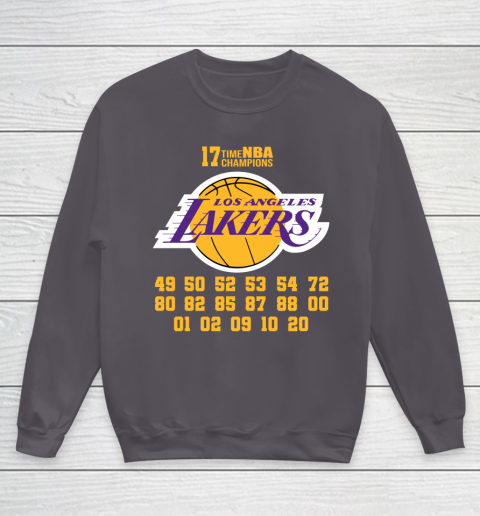 Los Angeles Lakers Finals Champions 17 Time Nba Champions Youth Sweatshirt 5