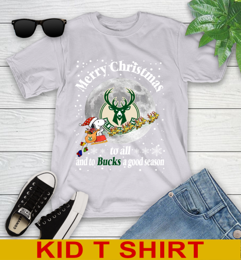 Milwaukee Bucks Merry Christmas To All And To Bucks A Good Season NBA Basketball Sports Youth T-Shirt 4