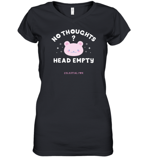 No Thoughts Head Empty Celestial Fox Women's V