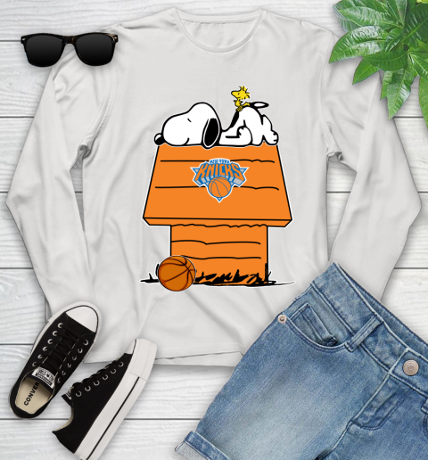 New York Knicks NBA Basketball Snoopy Woodstock The Peanuts Movie Youth Long Sleeve