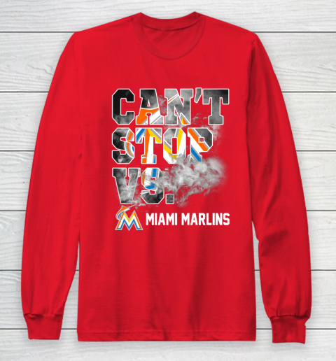 MLB Miami Marlins Baseball Can't Stop Vs Marlins Long Sleeve T-Shirt 7