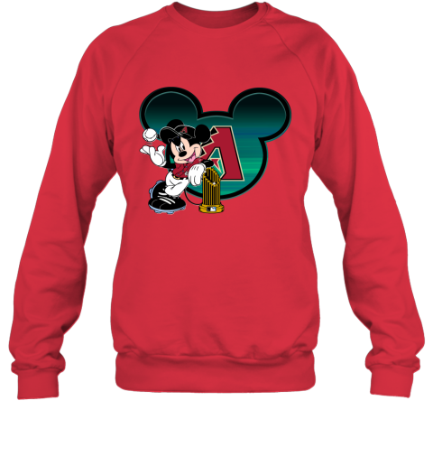 MLB Arizona Diamondbacks The Commissioner's Trophy Mickey Mouse Disney Baseball T Shirt EsX9I80puEl sweatshirt 35 95 151514 front red