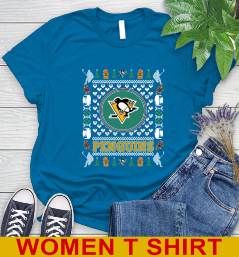 Pittsburgh Penguins Merry Christmas NHL Hockey Loyal Fan Women's T-Shirt 8